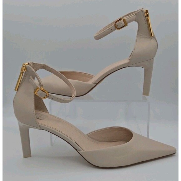 Louise et Cie Kamren Cream Leather Pointed Toe High Heel US 13 / EU 45 EUC - Picture 1 of 8